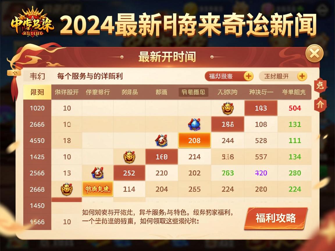 2024最新传奇私服新闻：热门开服时间表与独家福利领取攻略